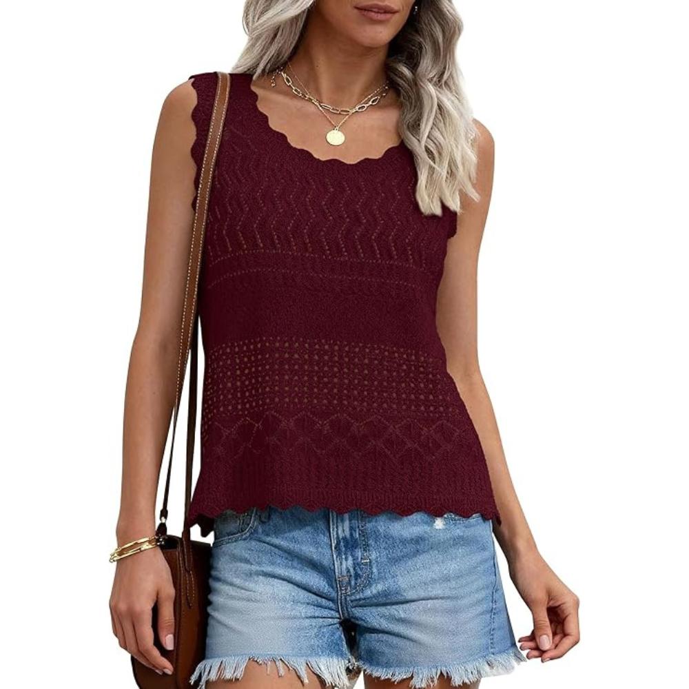 Women's Boho Beach Knit Crochet Tank Tops