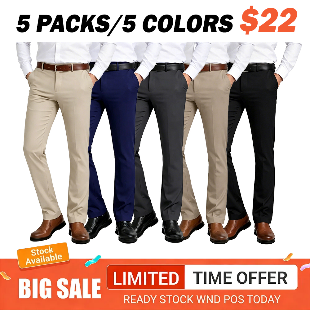 Men's Flex Stretch Slim Fit Dress Pants 