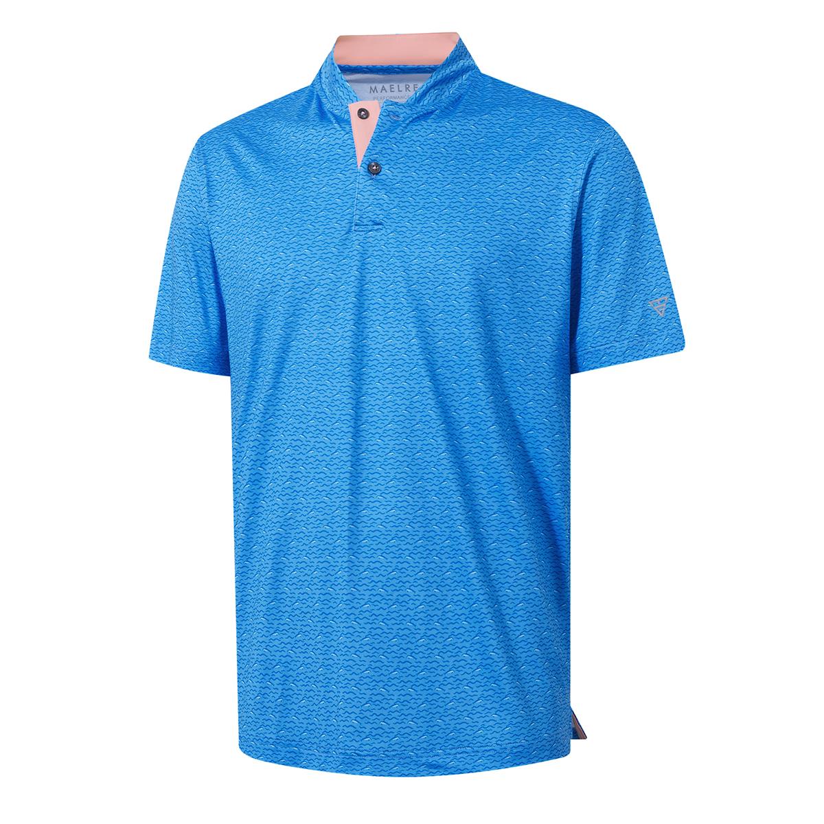 Men's Performance Dry Fit Stretch Henley Printed Golf Shirt