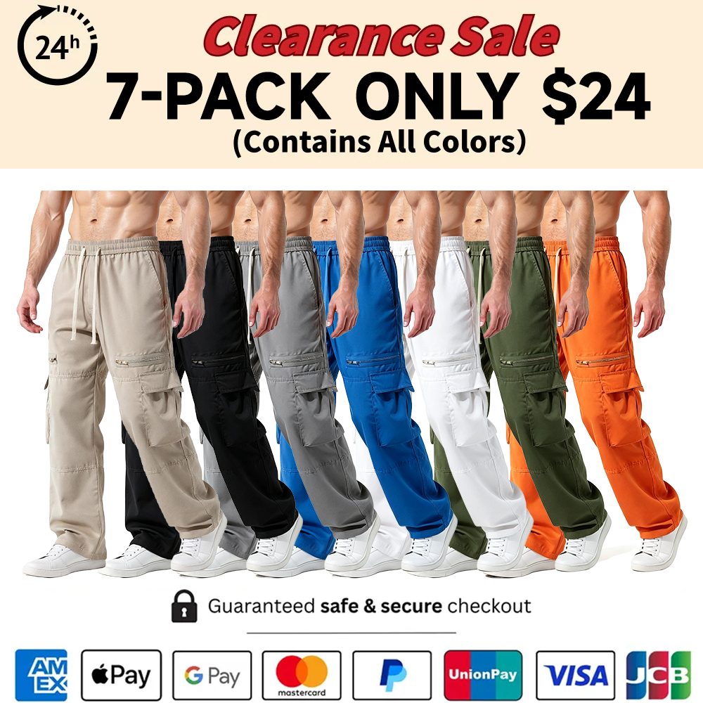 Men's Functional Side Zip Pockets and Adjustable Drawstring Regular Fit Cargo Pant