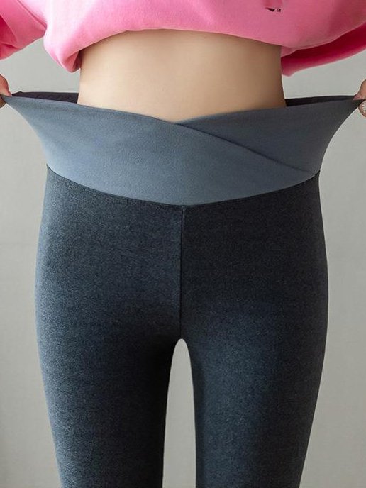 Knitted Tight Plain Casual Leggings