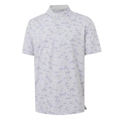 Men's Performance Dry Fit Stretch Henley Printed Golf Shirt