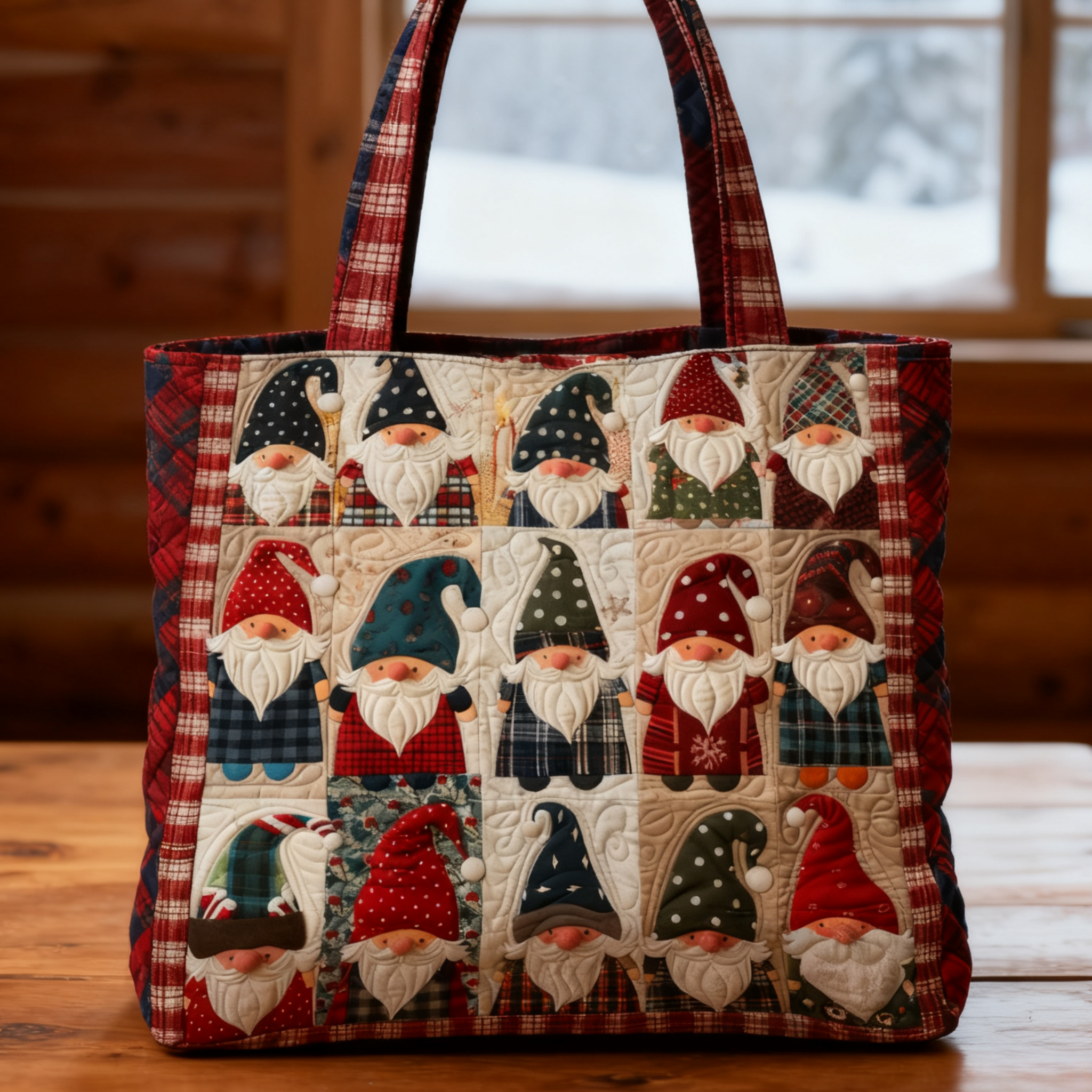 Christmas Funny Dwarf Quilted Tote Bag  