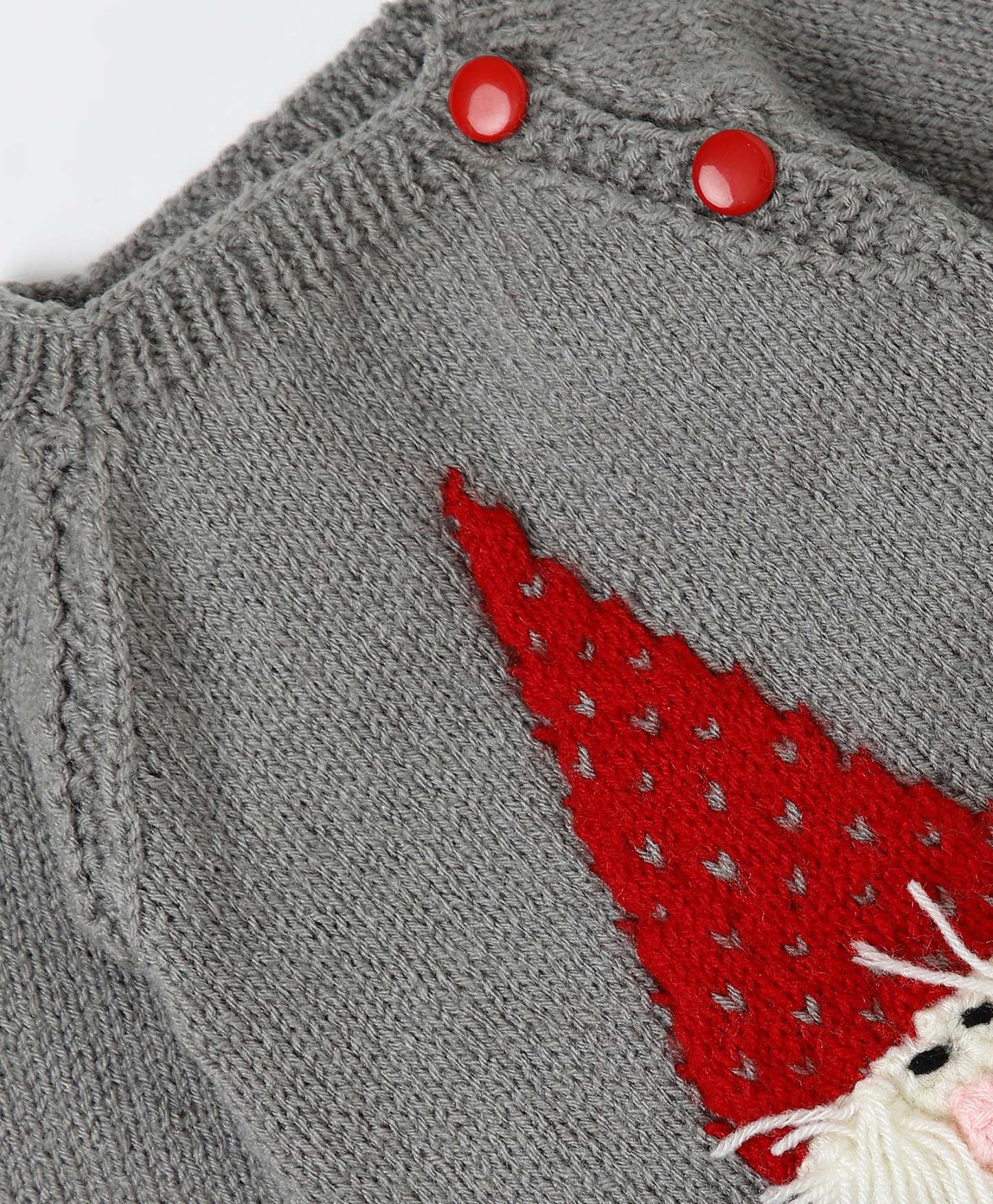 Handmade Knitted Santa Pyjama Set- Red & Grey