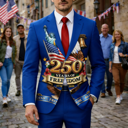 Men's America 250th Statue of Liberty & Liberty Bell Blazer Suit 