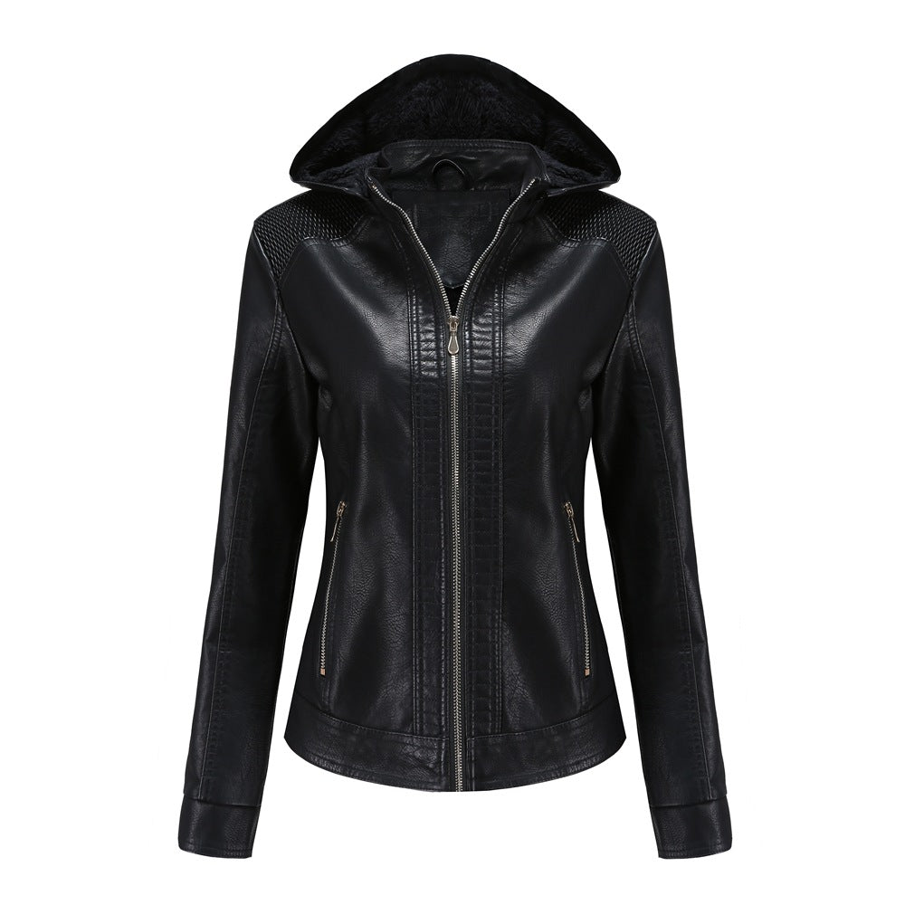 100% Polyurethane Faux Women Leather Jacket