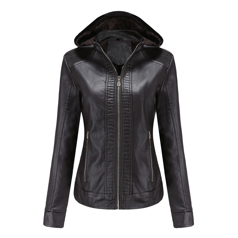 100% Polyurethane Faux Women Leather Jacket