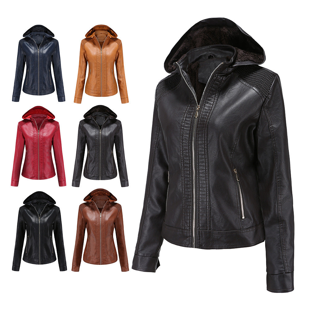 100% Polyurethane Faux Women Leather Jacket