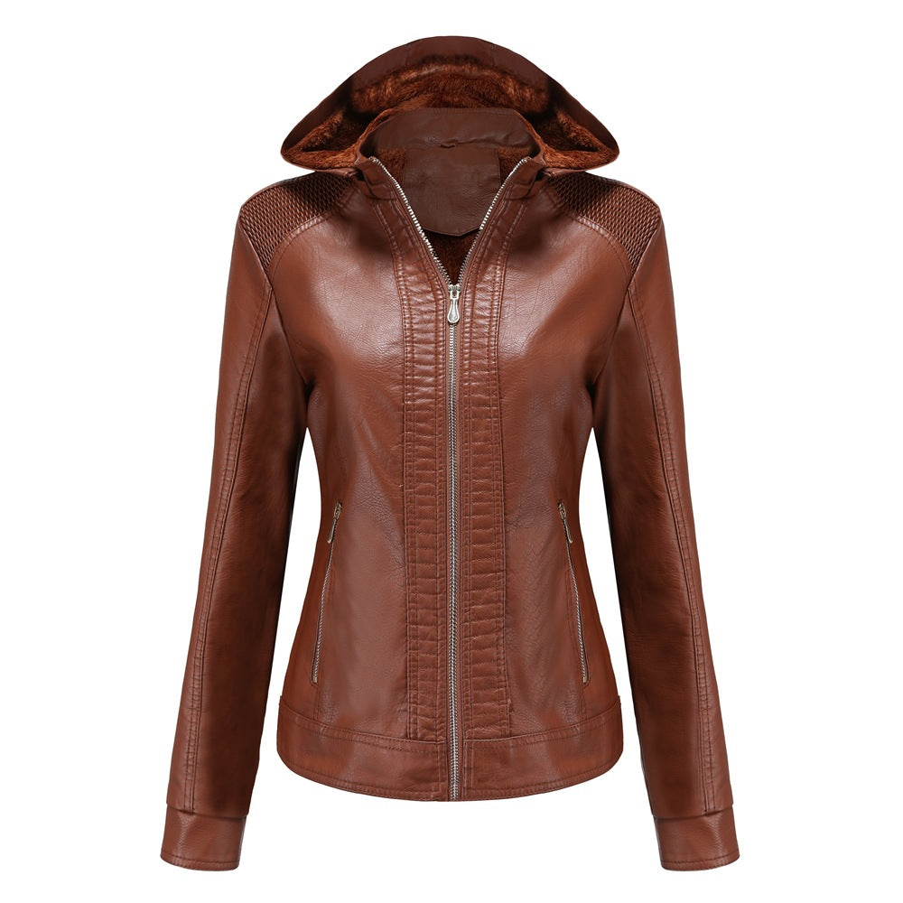 100% Polyurethane Faux Women Leather Jacket
