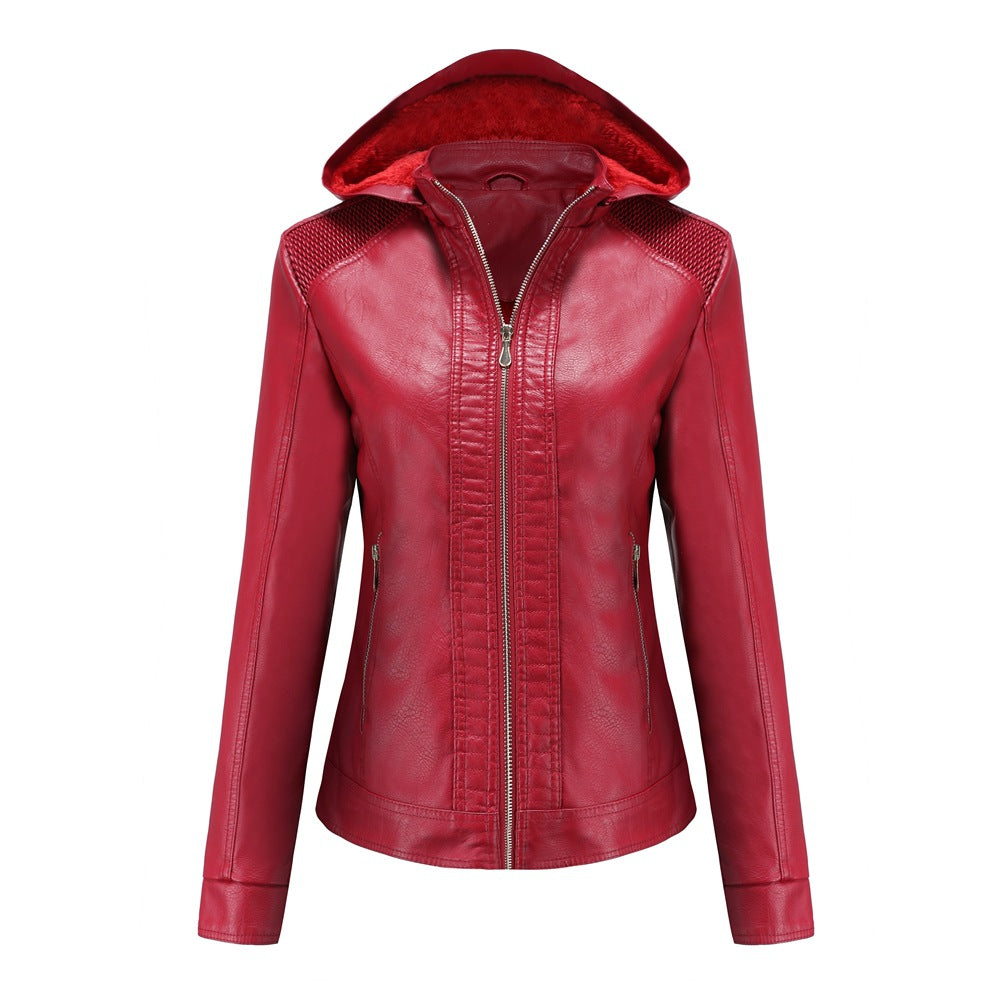 100% Polyurethane Faux Women Leather Jacket