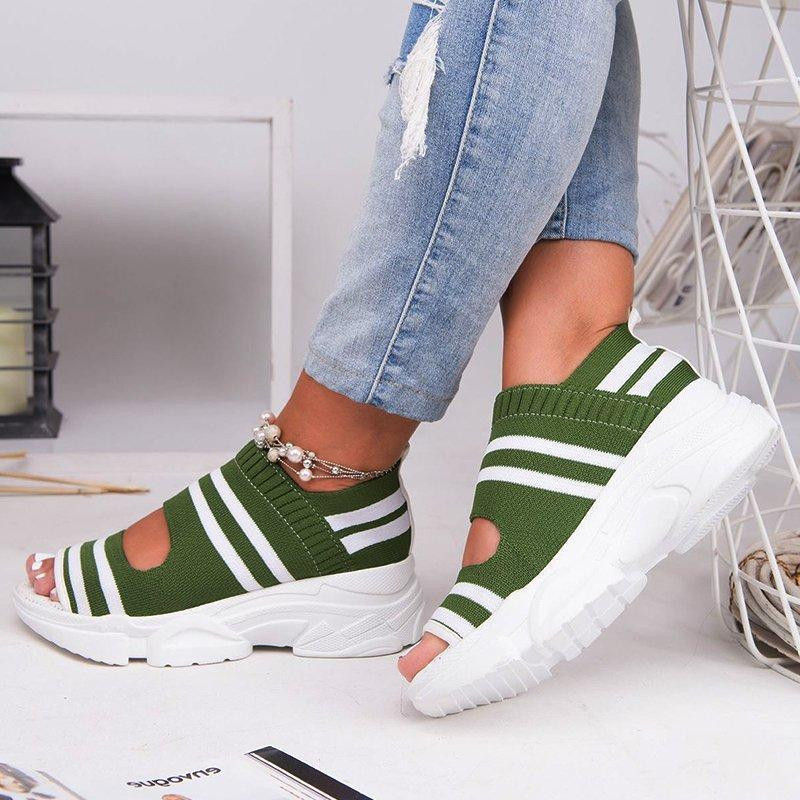 Leather Orthopedic Arch Support Sandals Diabetic Knitting Walking Sandals.