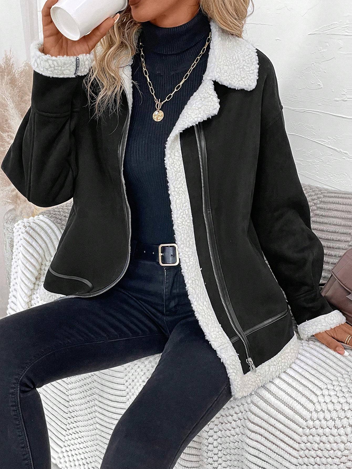  LUNE Teddy Lined Zip Up Jacket