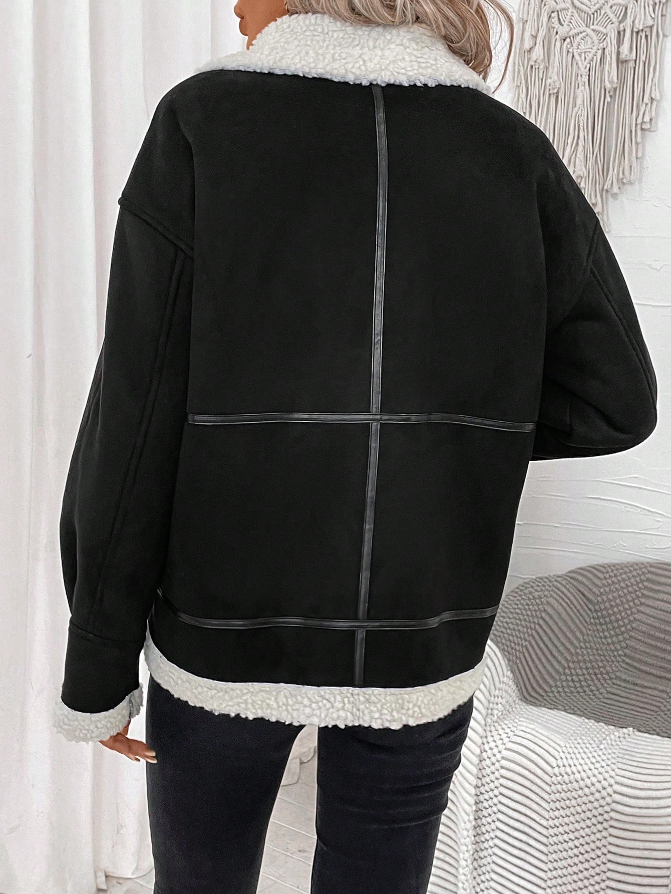  LUNE Teddy Lined Zip Up Jacket