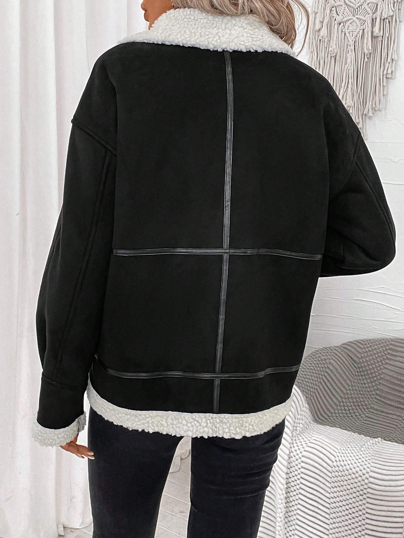  LUNE Teddy Lined Zip Up Jacket