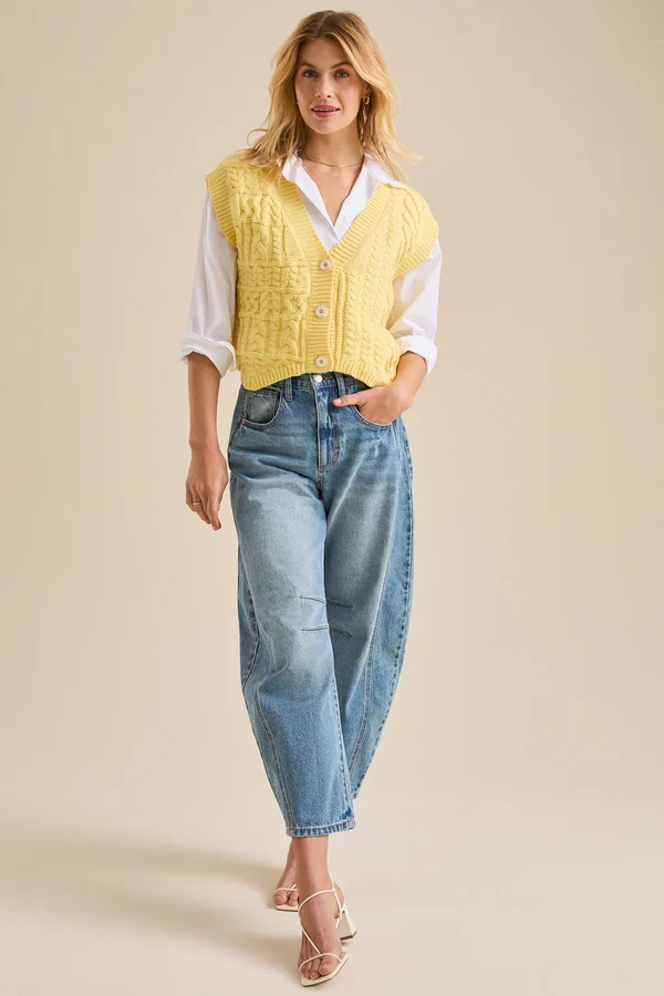 Tiana Oversized Button-Up Sweater Vest