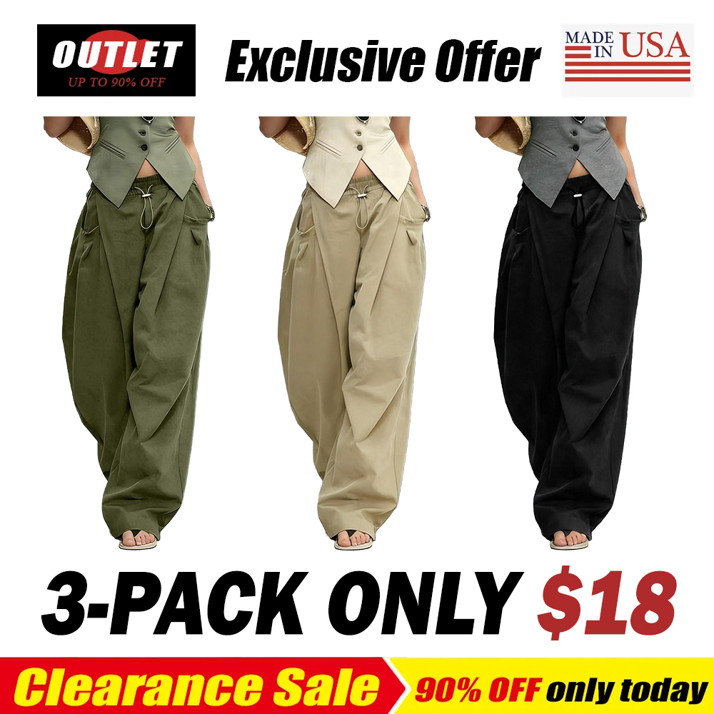 Hiphop Cool Girl Style Pleated Cuffed Lantern Pants