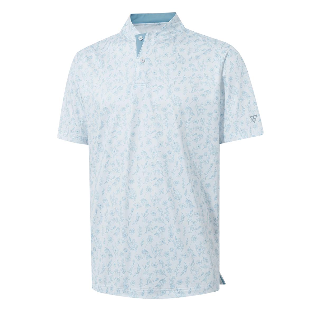 Men's Performance Dry Fit Stretch Henley Printed Golf Shirt