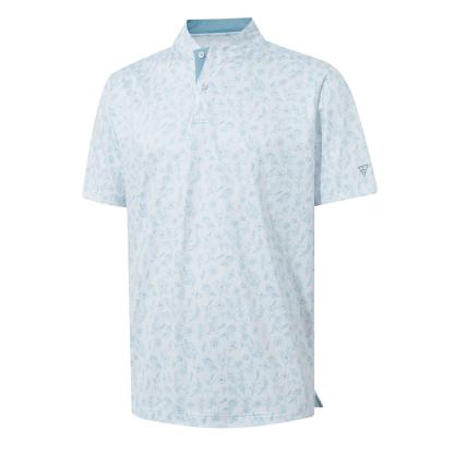 Men's Performance Dry Fit Stretch Henley Printed Golf Shirt