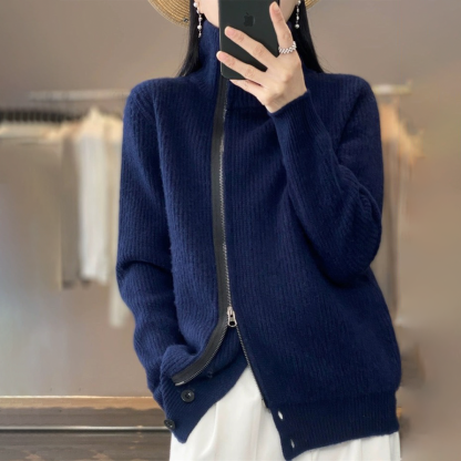 Elegant High Neck Plain Sweater