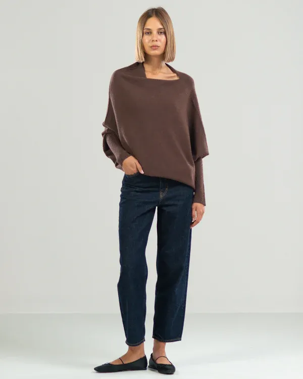 Asymmetric Draped Jumper Sweater