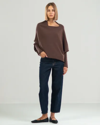 Asymmetric Draped Jumper Sweater