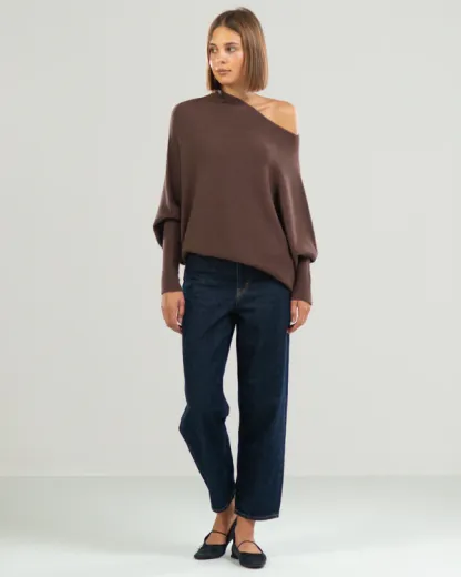 Asymmetric Draped Jumper Sweater
