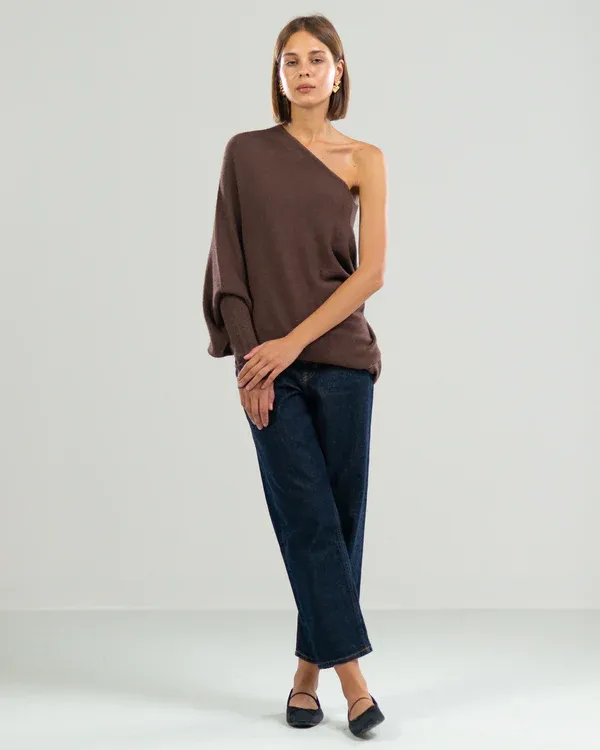 Asymmetric Draped Jumper Sweater