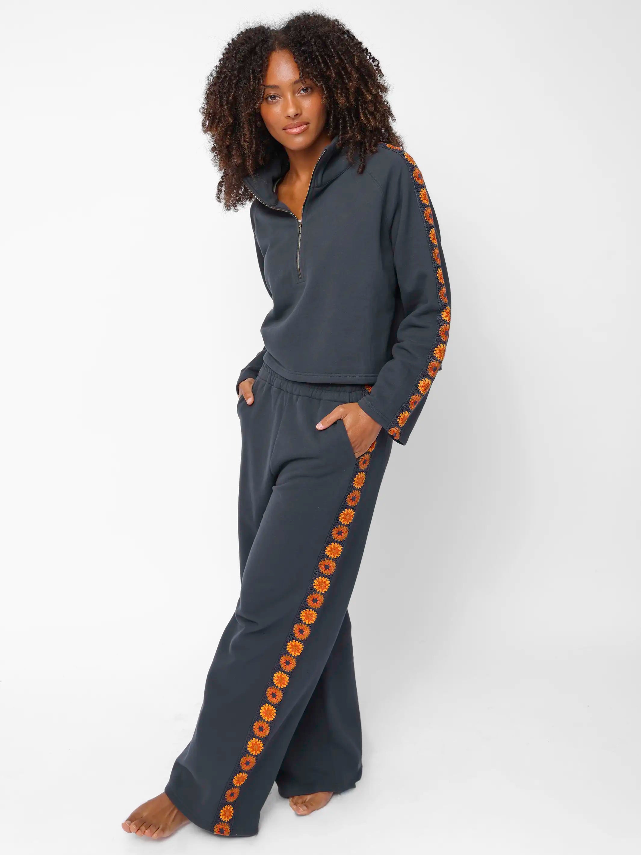 Lyvie Trim Sweatpant - Charcoal