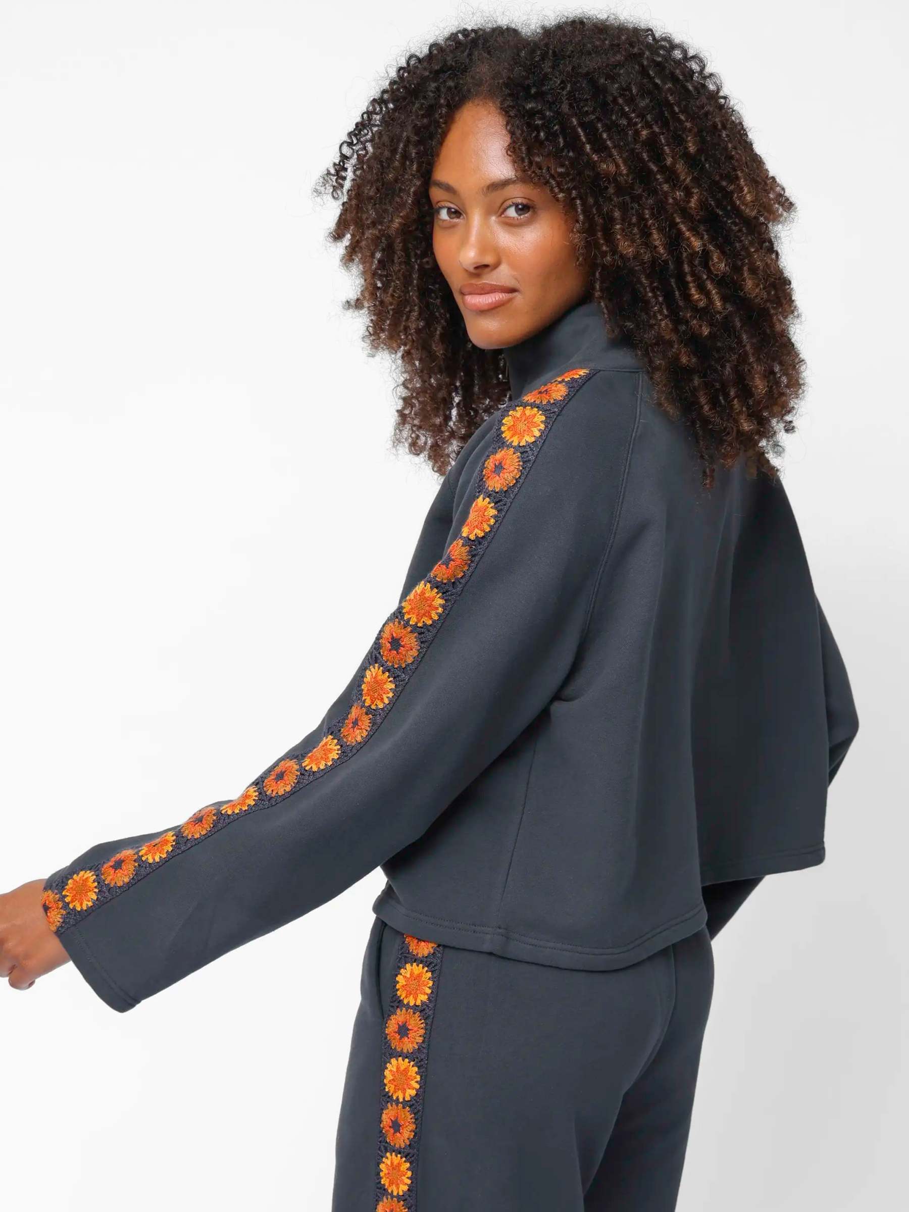 Lyvie Trim Sweatshirt - Charcoal