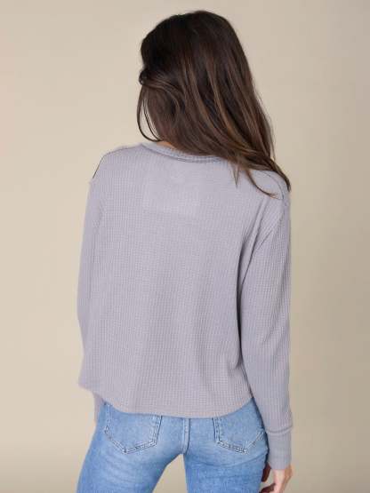 Parker Embroidered Thermal Tee - Silver Cabin