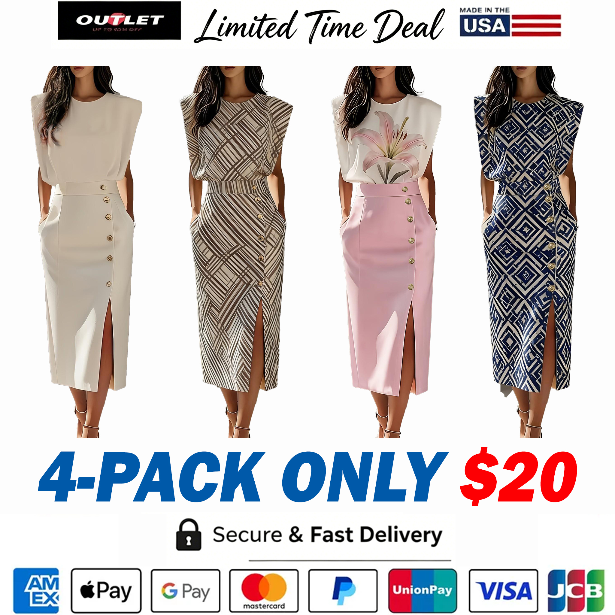 Women's Elegance Button Split Versatile Striped Mid-Length Slimming Dress