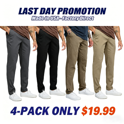 Men's Casual Stretch Twill Cotton Chino Pants