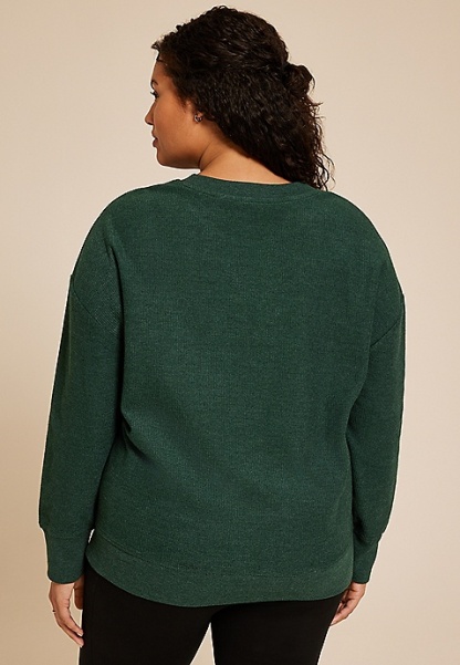 Plus Size Merry Embroidered Relaxed Fit Sweatshirt