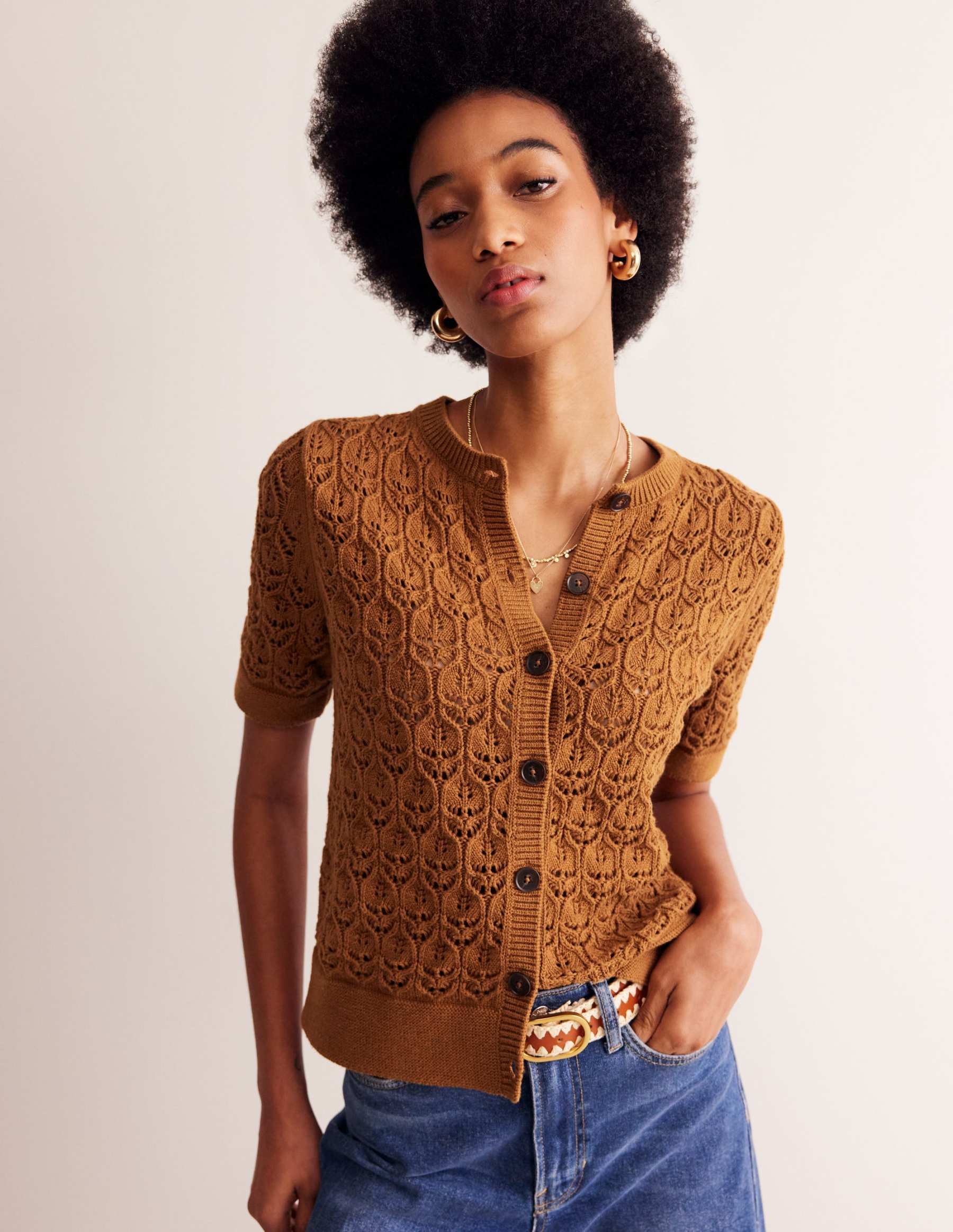 Short Sleeve Crochet Cardigan