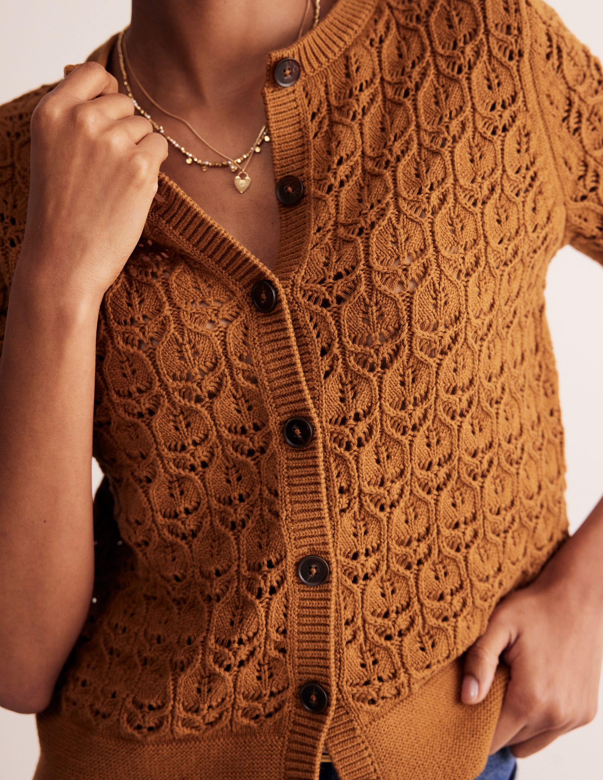 Short Sleeve Crochet Cardigan