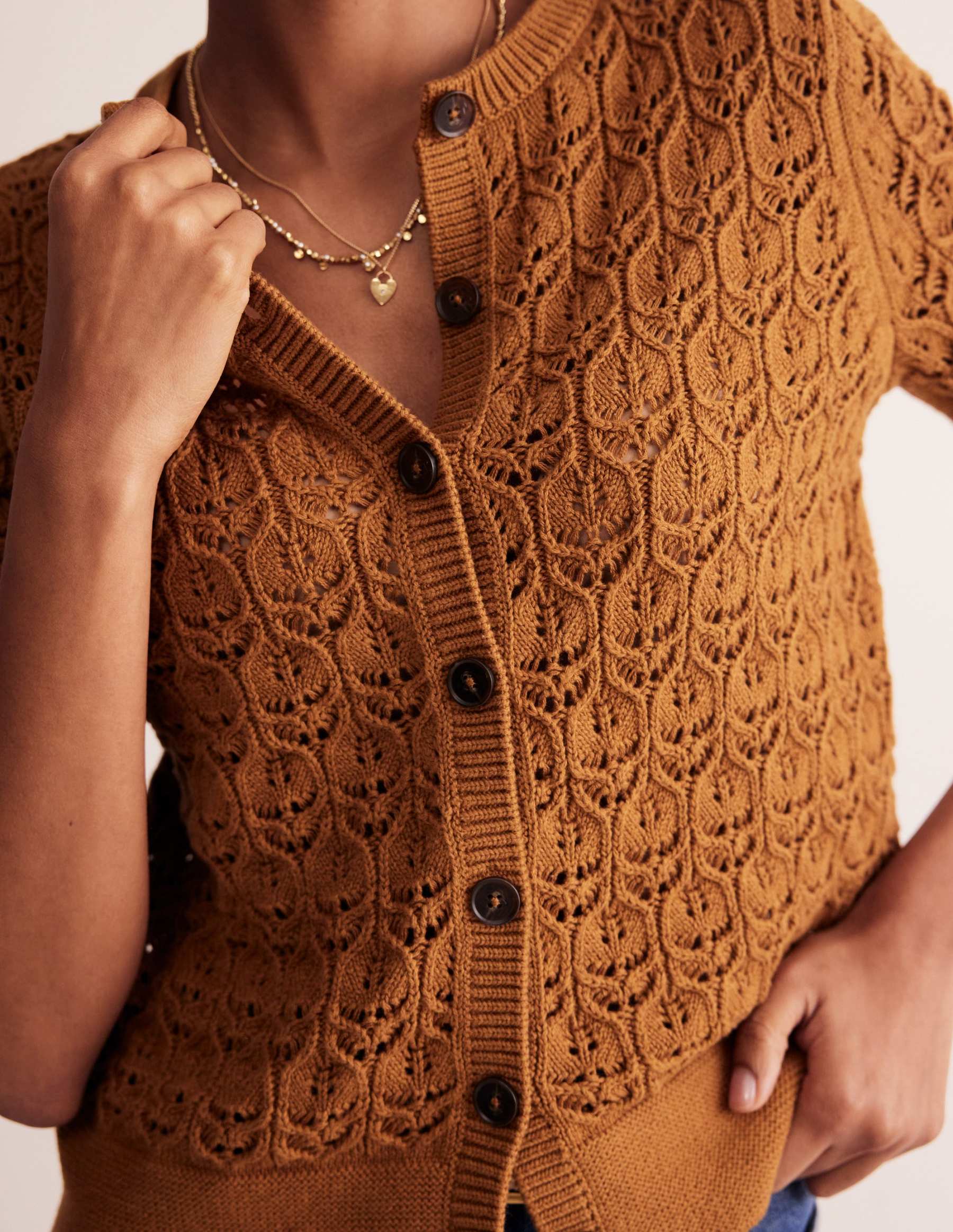 Short Sleeve Crochet Cardigan