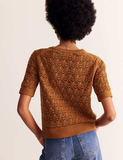 Short Sleeve Crochet Cardigan