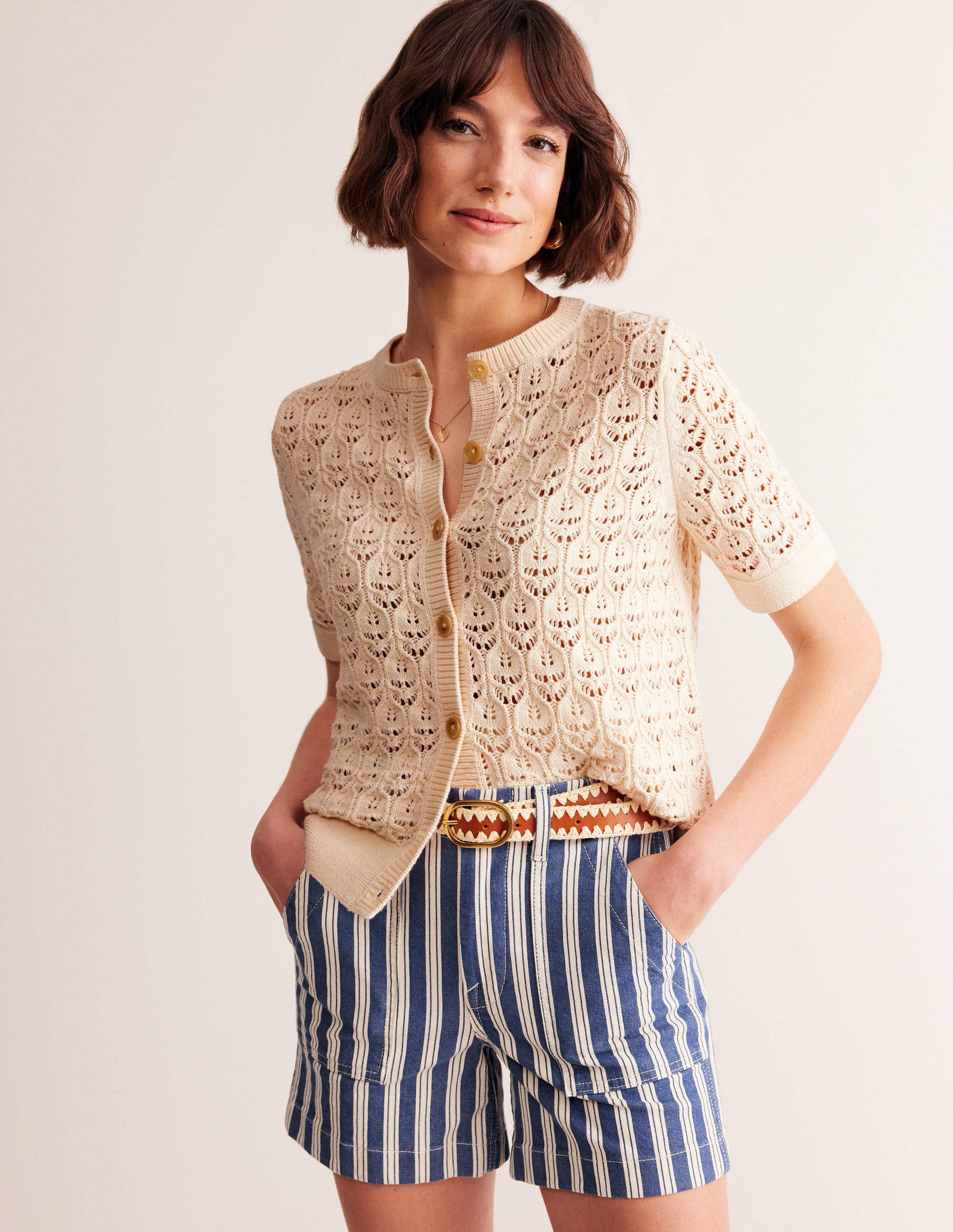 Short Sleeve Crochet Cardigan