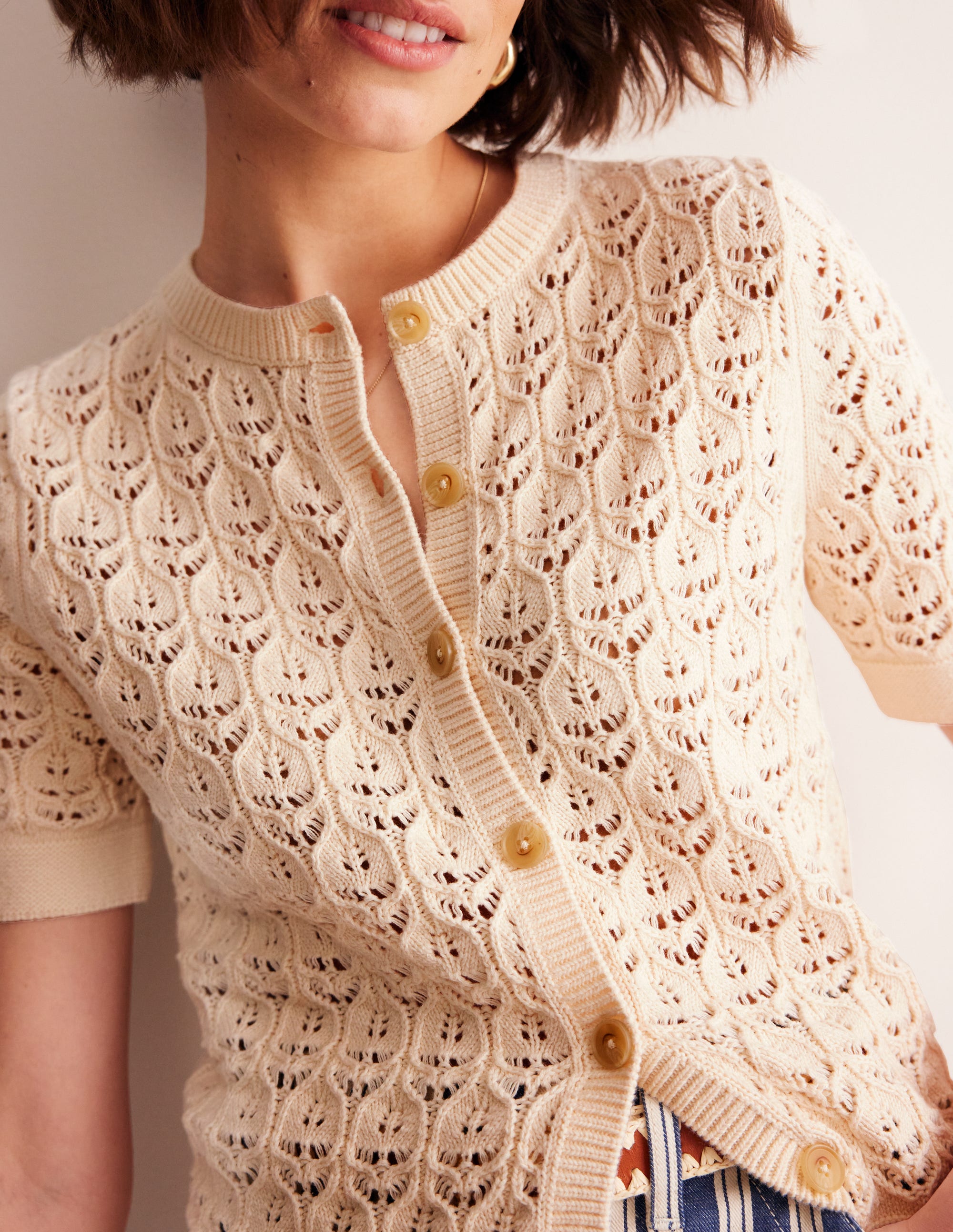 Short Sleeve Crochet Cardigan