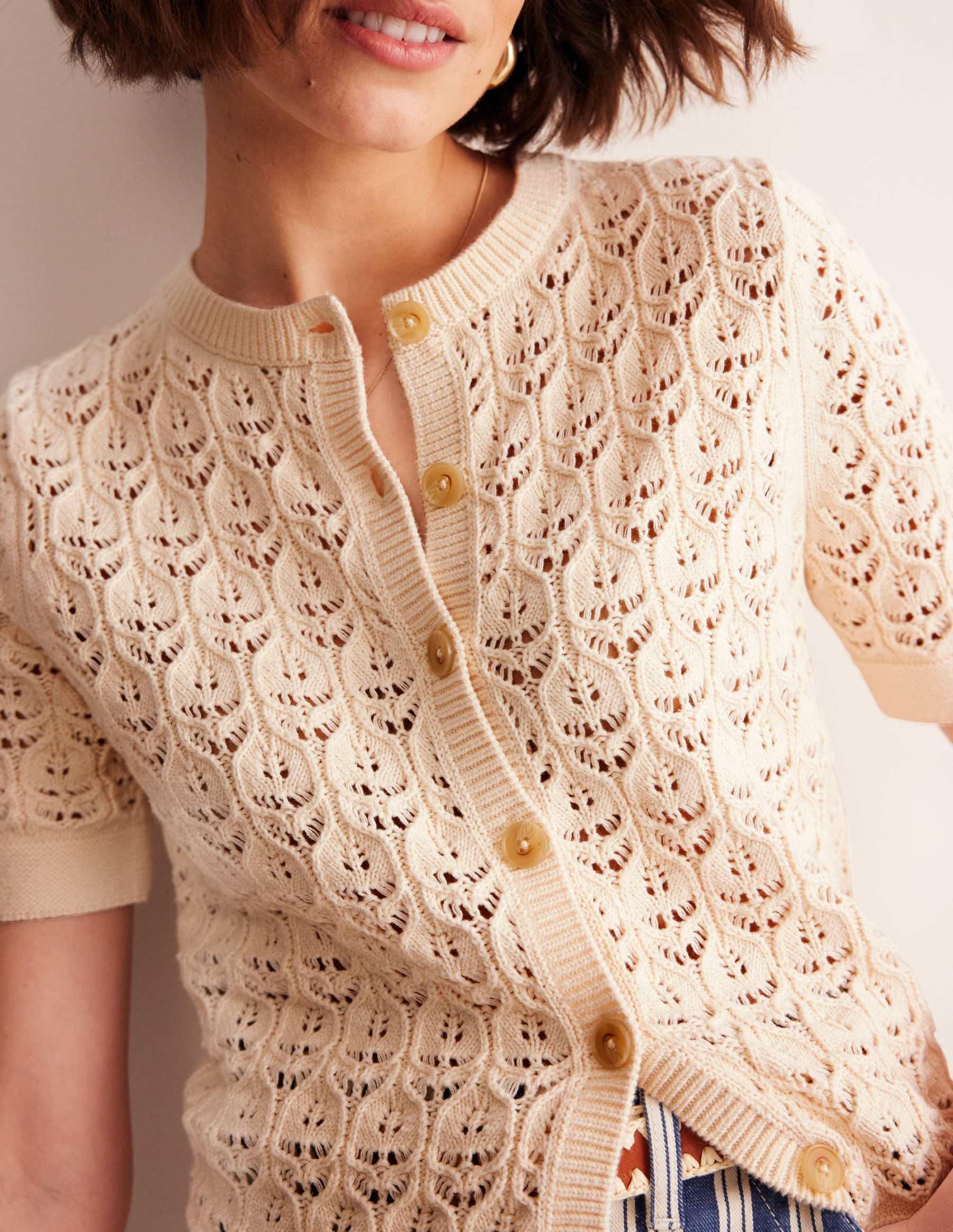 Short Sleeve Crochet Cardigan