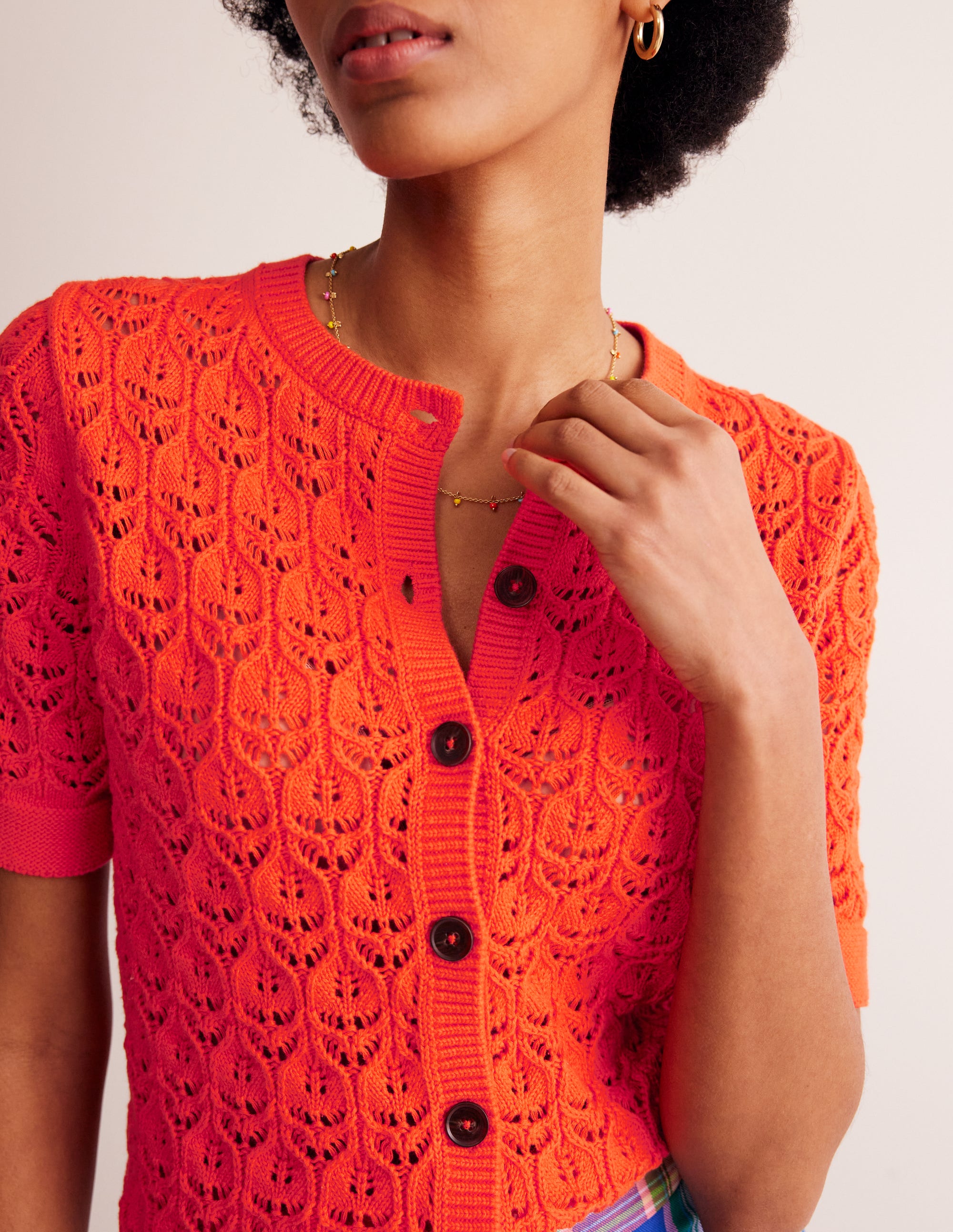 Short Sleeve Crochet Cardigan