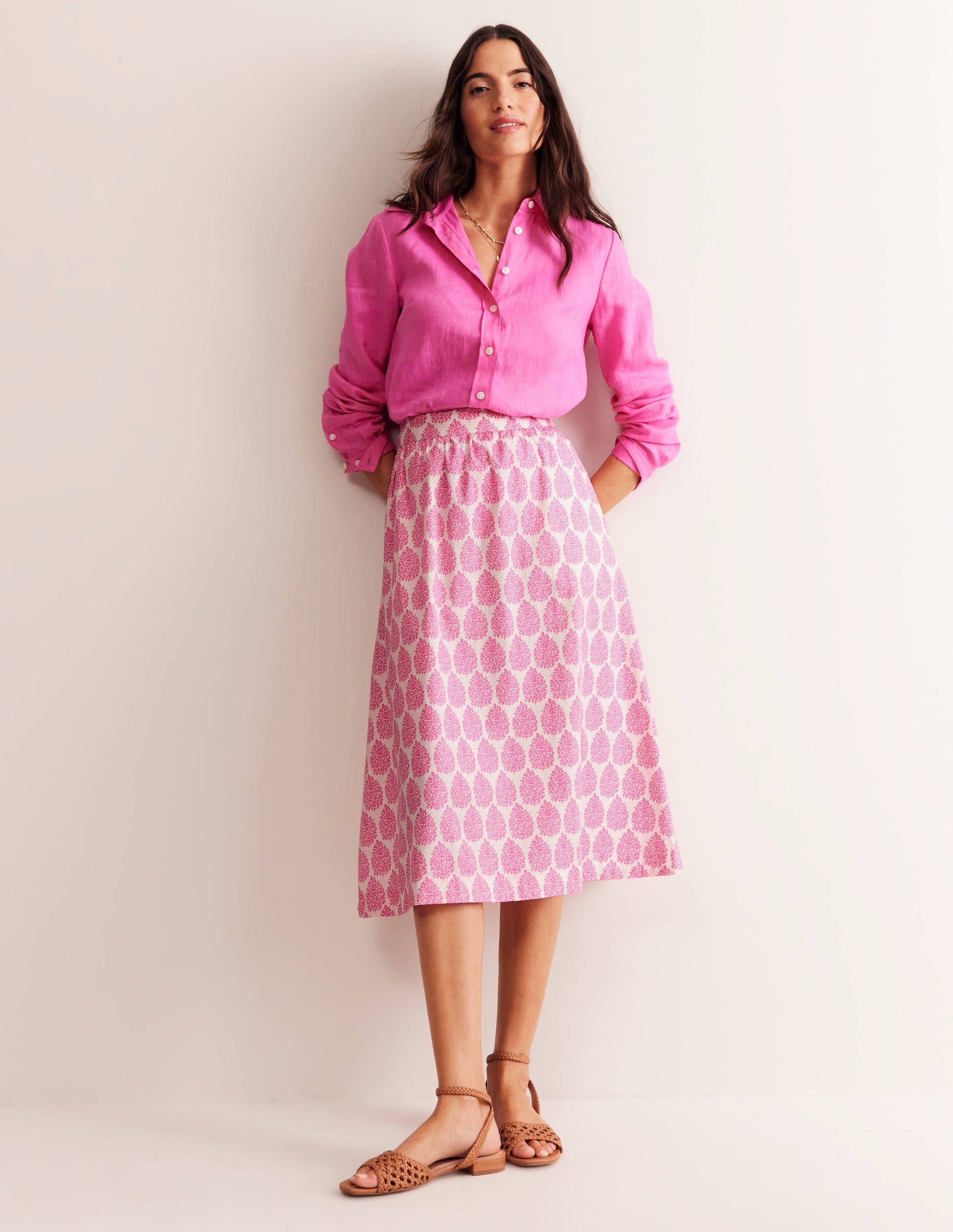 Hattie Poplin Midi Skirt