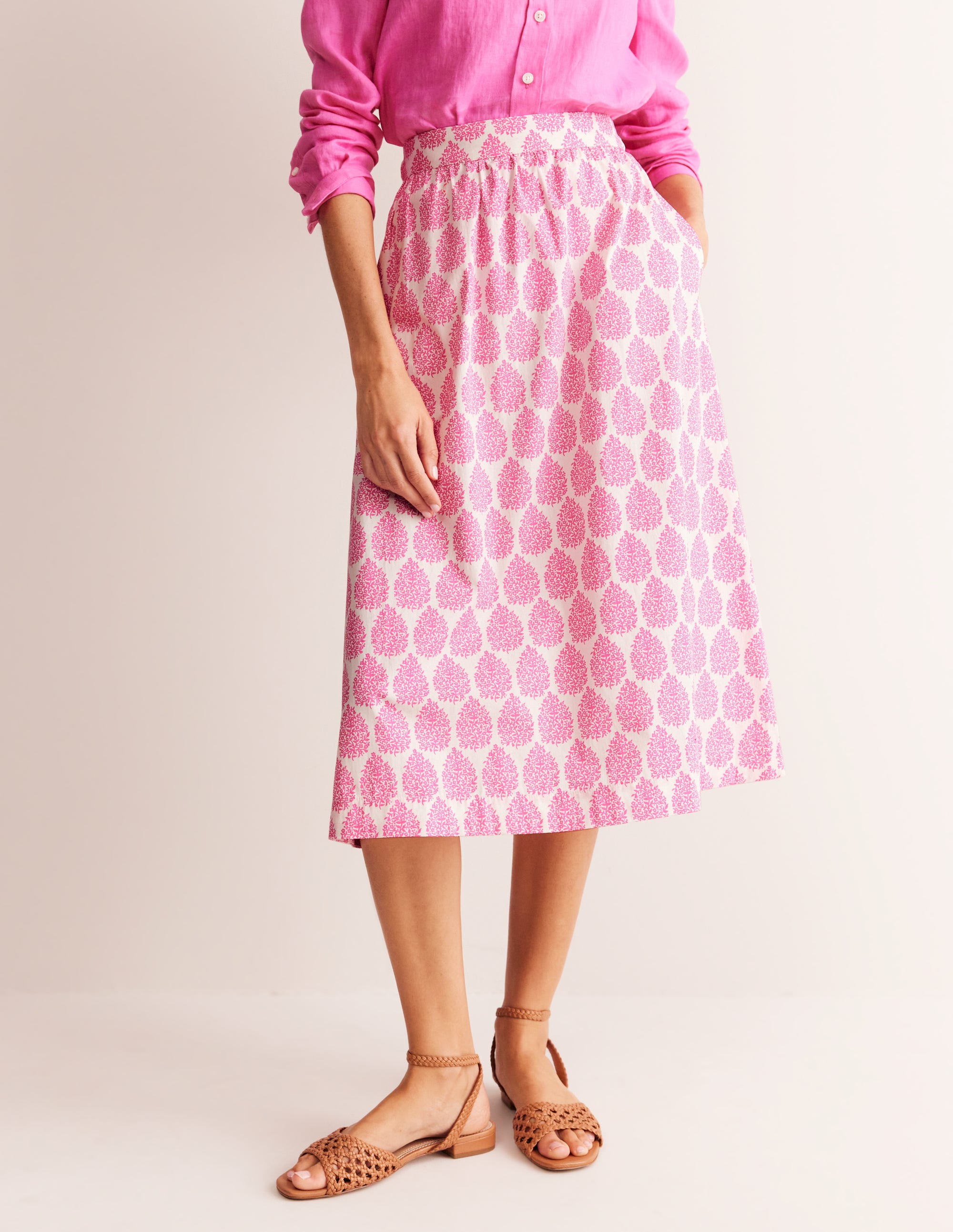 Hattie Poplin Midi Skirt