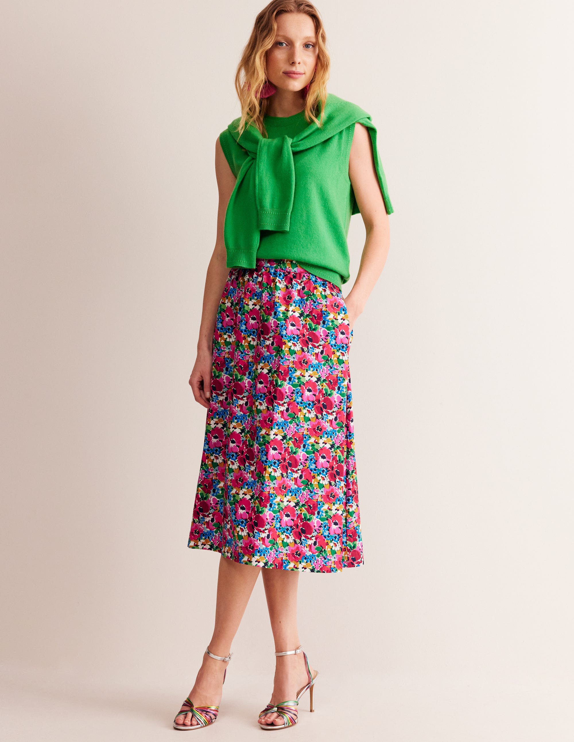 Hattie Poplin Midi Skirt