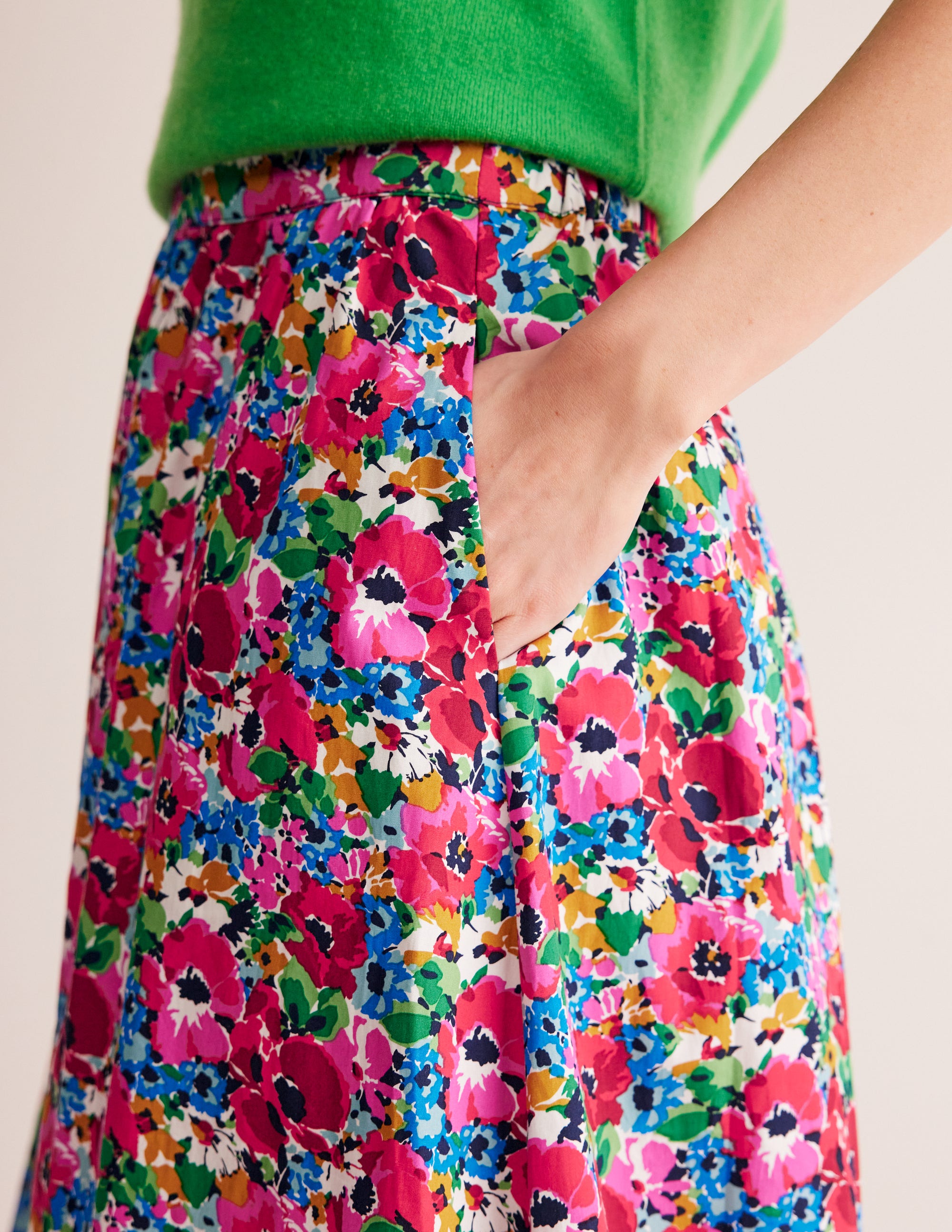 Hattie Poplin Midi Skirt