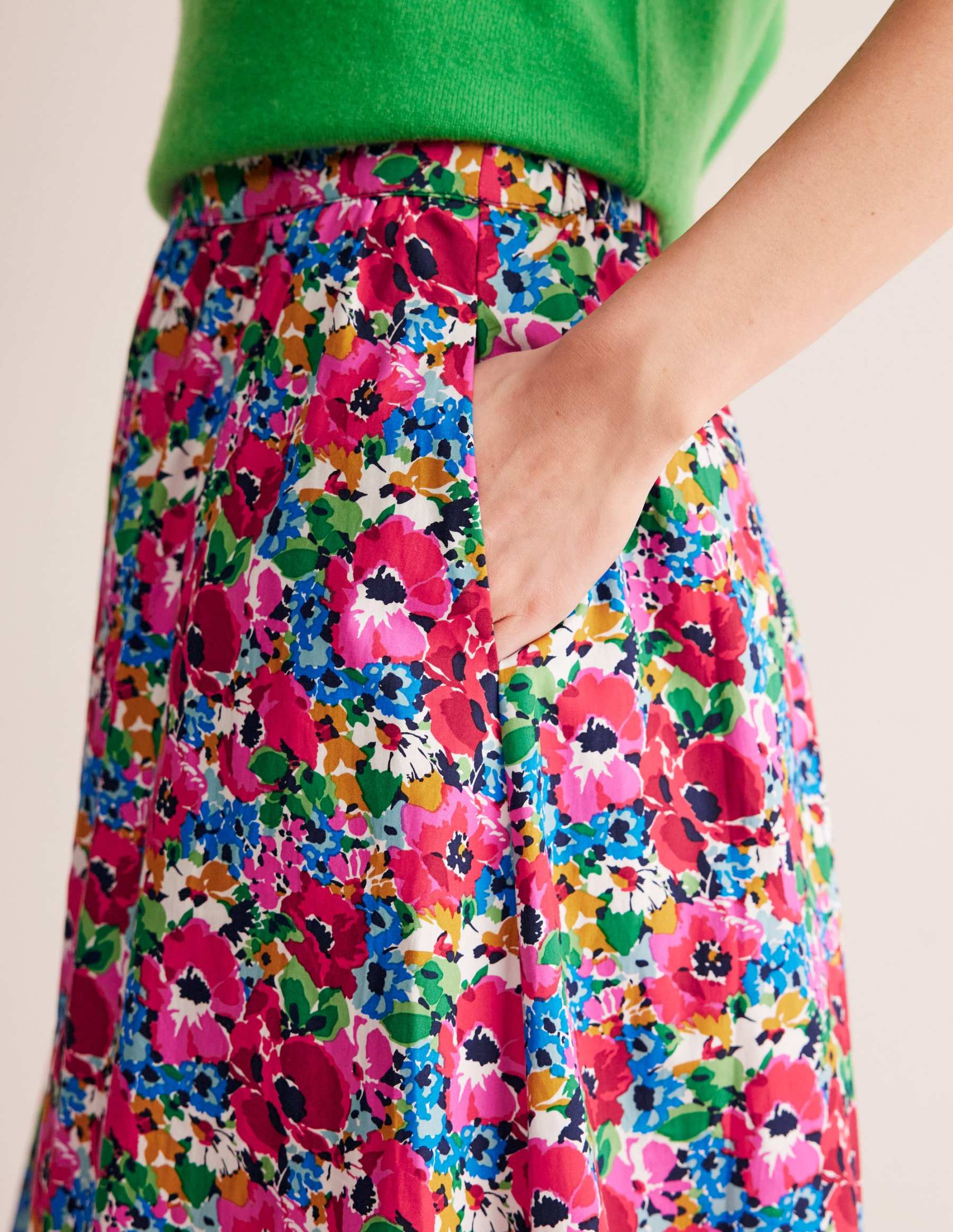 Hattie Poplin Midi Skirt