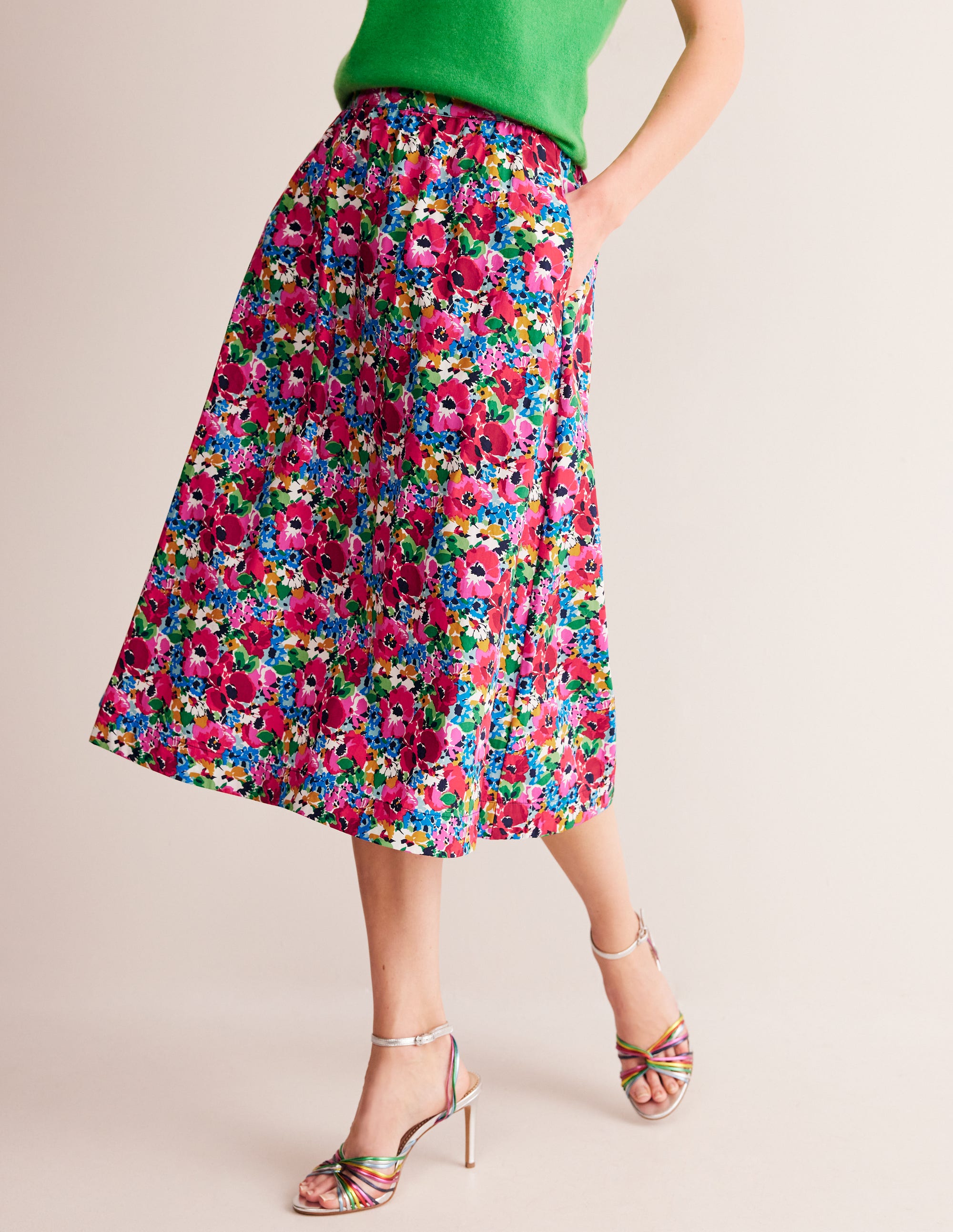 Hattie Poplin Midi Skirt