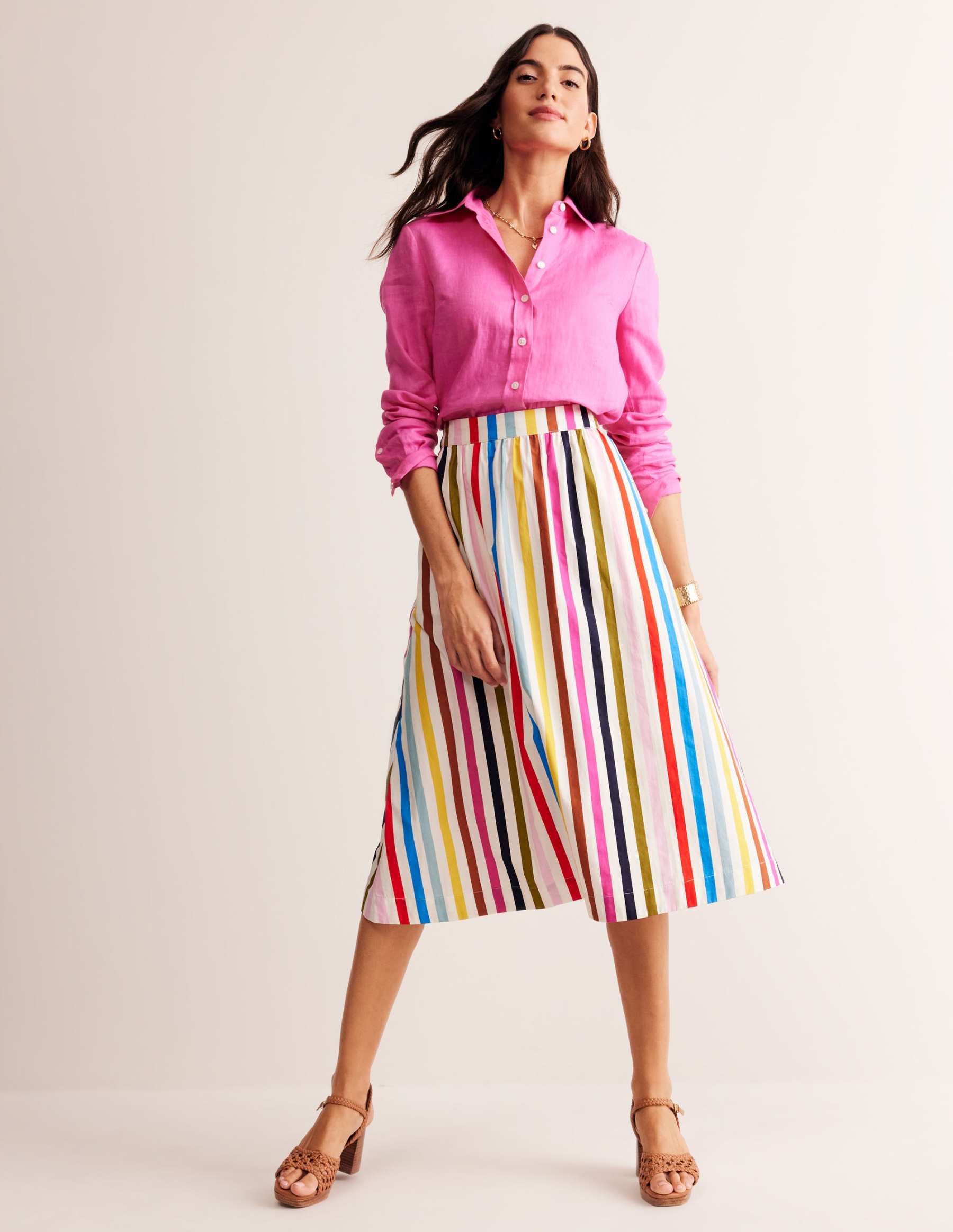 Hattie Poplin Midi Skirt
