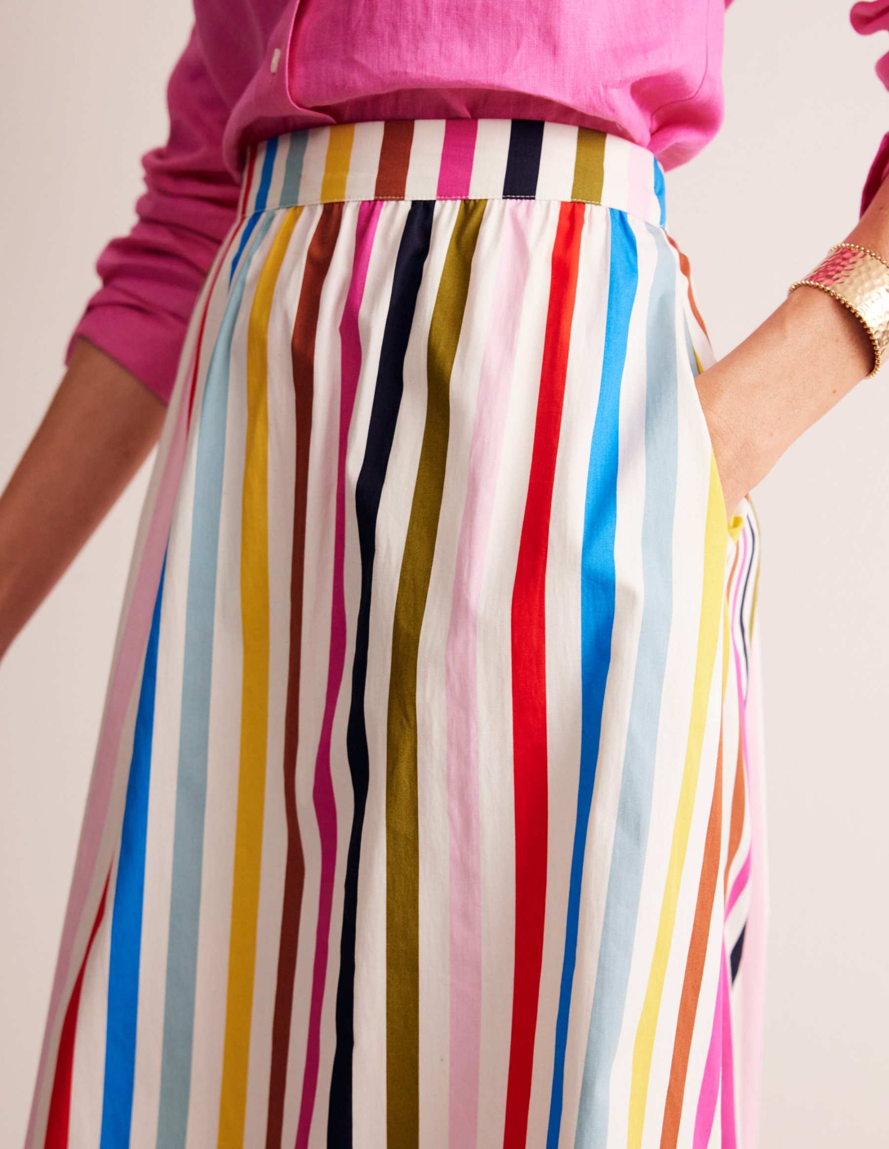 Hattie Poplin Midi Skirt
