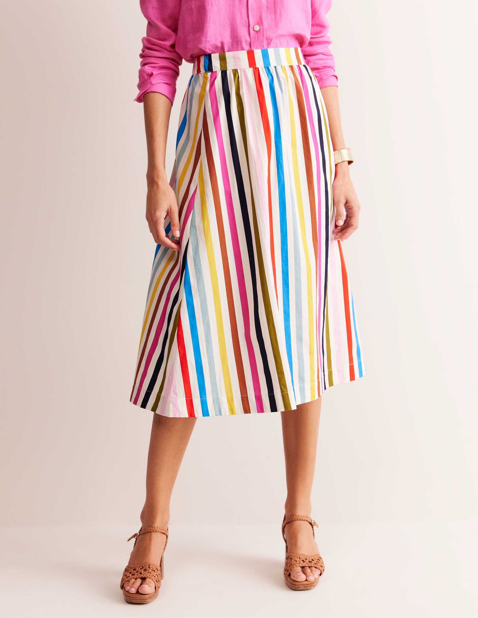 Hattie Poplin Midi Skirt
